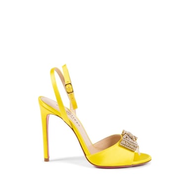Satin Bow Sandal - Yellow