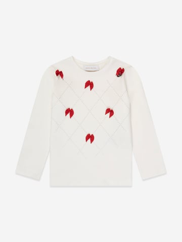 Monnalisa Girls Long Sleeve T-Shirt in White