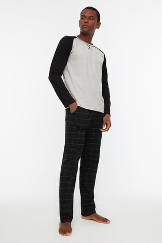 Trendyol Men's Raglan Sleeve Crew neck Pajama Set