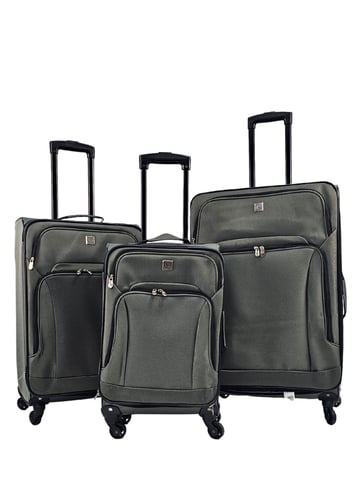 Maletas de viaje ligeras de 4 ruedas de color gris, bolsos blandos, maletas