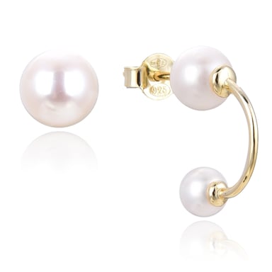 Gena.paris 'Asymmetric' Women's 925 Sterling Silver Stud Earrings - Gold GBO1533-Y