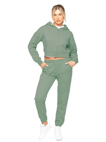 Enzo | Womens Crop Zip Hoodie Tracksuit Set