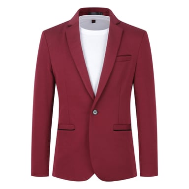 Men's Suit Jacket Slim Fit Coat Business Daily Blazer Red