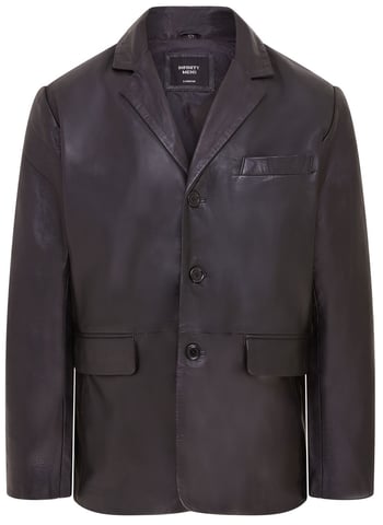 Chaqueta blazer de cuero italiano de 3 botones para hombre - Fauske