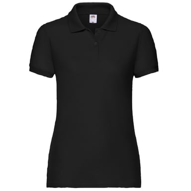 Fruit Of The Loom Womens Lady-Fit 65/35 Short Sleeve Polo Shirt (Black)