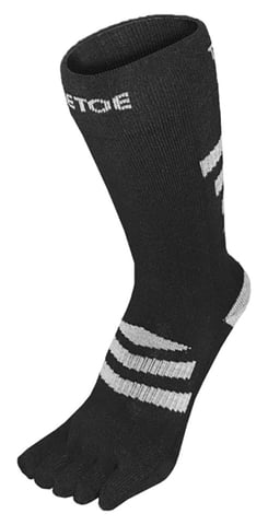 TOETOE - Calcetines de lana acolchados con rizo para hombre y mujer - Negro y Gris