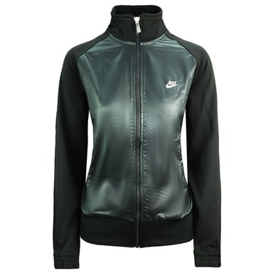 Chaqueta deportiva negra con logo de Nike para mujer