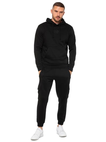 Enzo | Jersey de hombre Hoodie Tracksuit Set - Negro