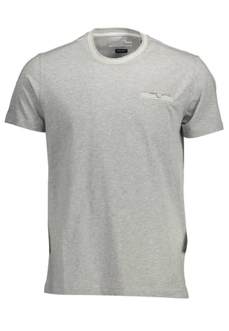 Camiseta De Algodon Gris Con Detalle En Contraste