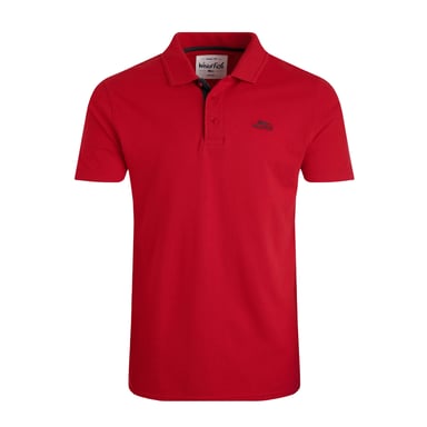 Weird Fish Mens Miles Pique Organic Polo Shirt (Barberry Red Marl)