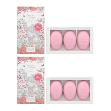 Woods Of Windsor True Rose Luxury Soap 3 x 60g x 2