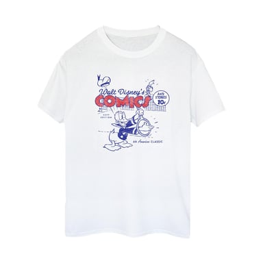 Disney Womens/Ladies Donald Duck Comics Cotton Boyfriend T-Shirt (White)