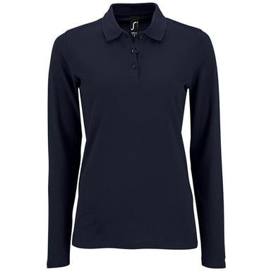 SOLS Womens/Ladies Perfect Long Sleeve Pique Polo Shirt (French Navy)
