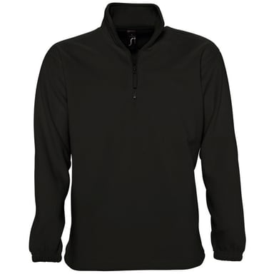 SOLS Ness Unisex Zip Neck Anti-Pill Fleece Top (Black)