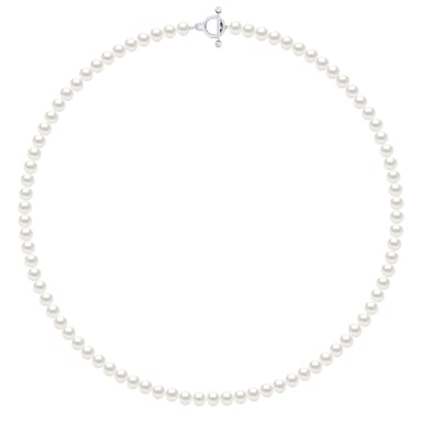 Necklace of Real Cultured Freshwater Pearls Semi Round 6-7 mm