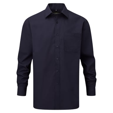 Russell Collection Mens Long Sleeve Shirt (French Navy)