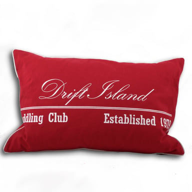 Cojín Riva Home Drift Island con estampado y bordes, relleno de plumas.