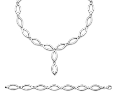 Orphelia Women's 925 Sterling Silver Set: Chain + Bracelet - Silver SET-039