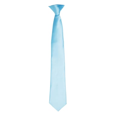 Premier Colours Mens Satin Clip Tie (Turquoise)