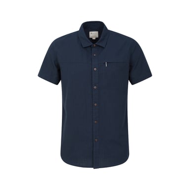 Mountain Warehouse Mens Coconut Slub Short-Sleeved Shirt (Dark Blue)