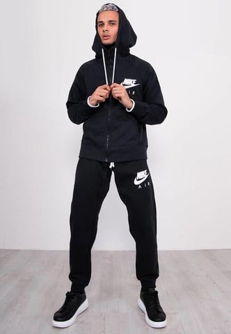 Chándal con cremallera y cremallera para hombre Nike Air en negro