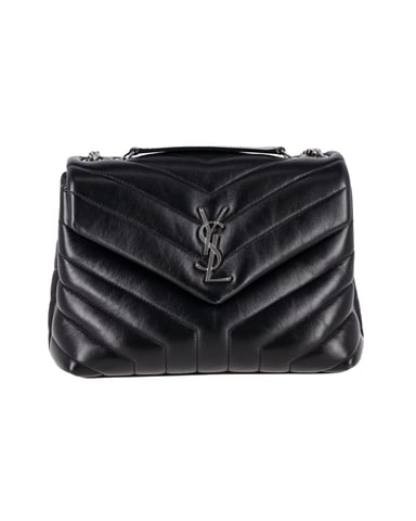 Saint Laurent Small Loulou Shoulder Bag in Black Leather