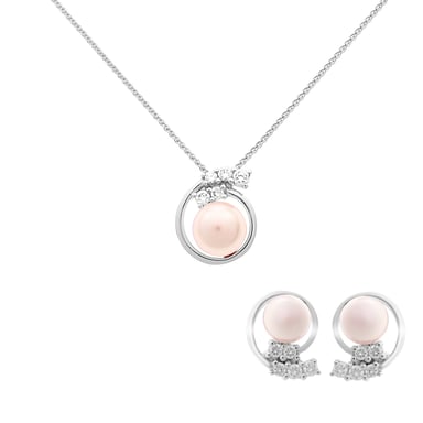 Orphelia 'Alanna' Women's 925 Sterling Silver Set: Chain-Pendant + Earrings - Silver SET-7117