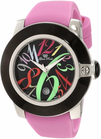 Glam Rock Reloj de mujer Cuarzo plata negro