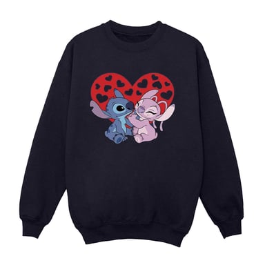 Disney Girls Lilo & Stitch Hearts Sweatshirt (Navy Blue)