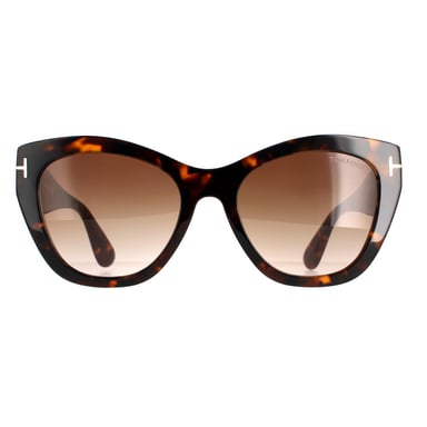 Gafas de sol Tom Ford Cat Eye Ladies Dark Havana Brown Gradient FT0940 Cara