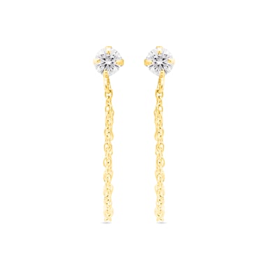 Pendientes Luxenter de Plata de Ley 925 con Circonita Brillante acabados en oro amarillo de 18K - Essential