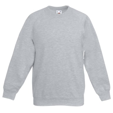 Fruit Of The Loom Childrens Unisex Raglan Sleeve Sweatshirt (Heather Grey)