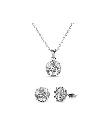 Conjunto Lily - Plata y Cristal