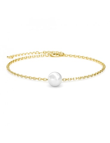 Pulsera de Perlas de Cristal - Oro y Cristal