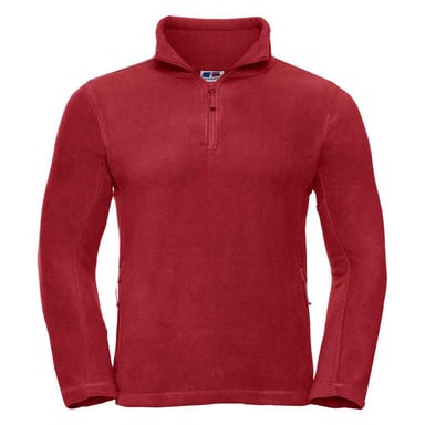 Russell Mens Zip Neck Outdoor Fleece Top (Classic Red)