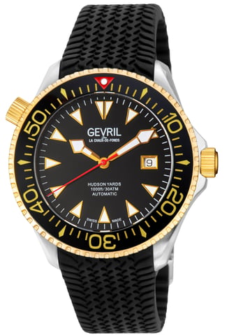Reloj Gevril Hudson Yards de dos tonos con esfera negra para hombre