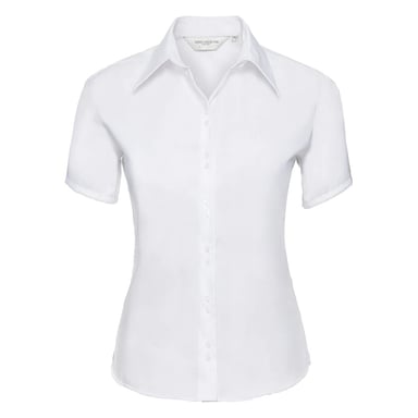 Russell Collection Womens/Ladies Ultimate Non-Iron Short-Sleeved Shirt (White)