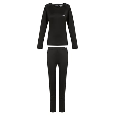 Regatta Womens/Ladies Plain Thermal Base Layer Set (Black)