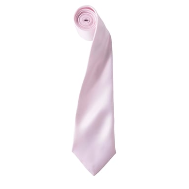 Premier Mens Plain Satin Tie (Narrow Blade) (Pink)