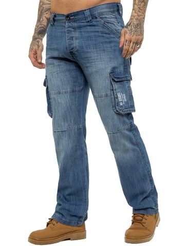 Enzo | Jeans de combate cargo para hombre - azul