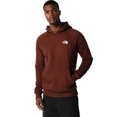 The North Face Mens Raglan Red Box Pullover Hoodie Brown
