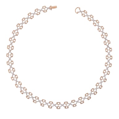 Orphelia Women's 925 Sterling Silver Necklace - Silver/Rose ZK-7212