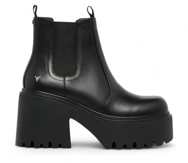 Botas Chelsea de plataforma de cuero negro Windsor Smith - Tricky