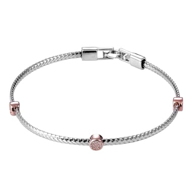 Orphelia Women's 925 Sterling Silver Bracelet - Silver/Rose ZA-7415
