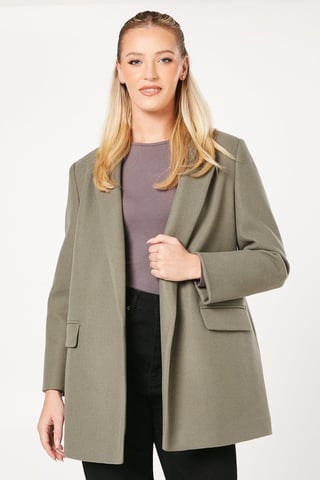 Dorothy Perkins Womens Coat Green Polyester Pockets Button Woven