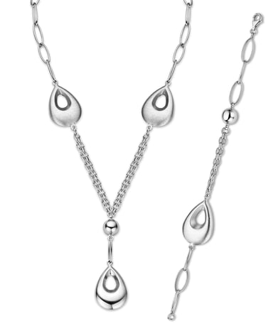 Orphelia Women's 925 Sterling Silver Set: Chain + Bracelet - Silver SET-028