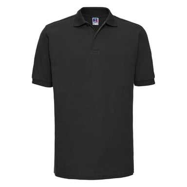 Russell Mens Ripple Collar & Cuff Short Sleeve Polo Shirt (Black)
