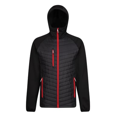 Regatta Mens Navigate Quilted Hybrid Jacket (Black/Classic Red)