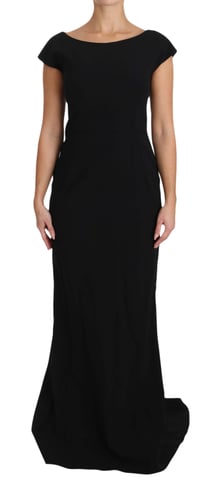 Vestido Largo Acampanado Ajustado Negro de Dolce & Gabbana