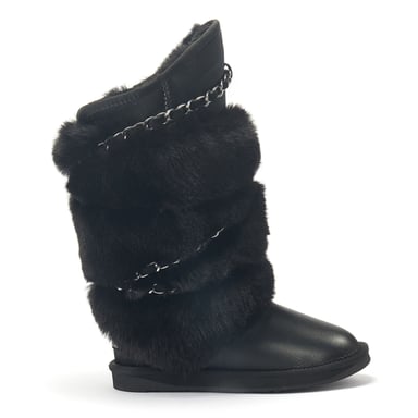 Atilla Tall Satin Black Boots